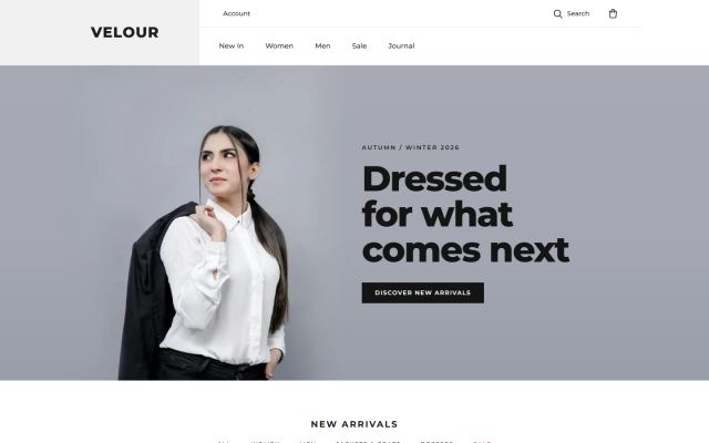 Example website: Online fashion store